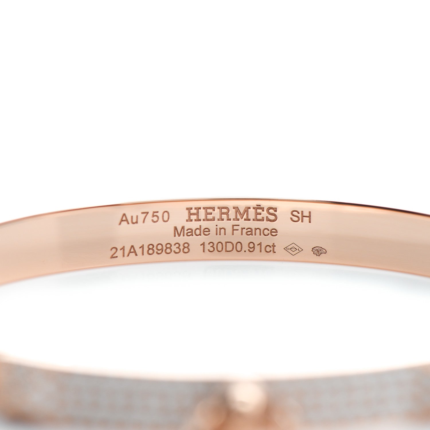 Hermes 18K Rose Gold Diamond PM Collier De Chien Pave Bracelet SH 4 of 5