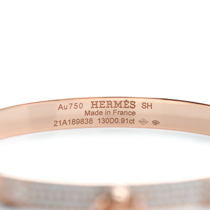 Hermes 18K Rose Gold Diamond PM Collier De Chien Pave Bracelet SH 4 of 5