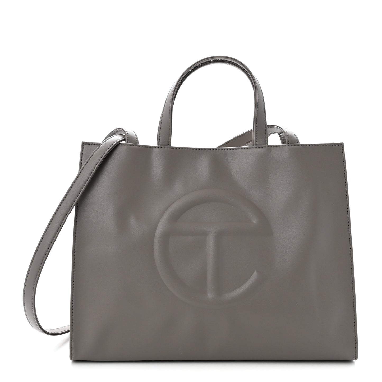 Vegan Leather Medium Shopping Bag Grey
