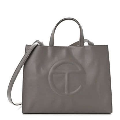 Telfar Vegan Leather Medium Shopping Bag Grey 1 of 10