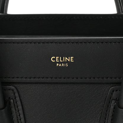 Celine Smooth Calfskin Nano Luggage Black 6 of 12