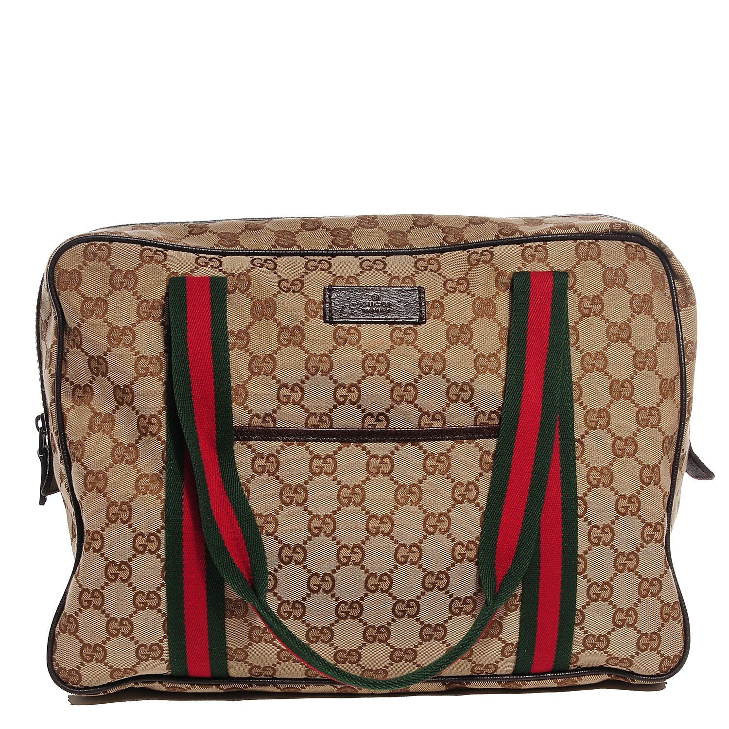 Gucci Monogram Web Carry On Tote Dark Brown 5 of 10
