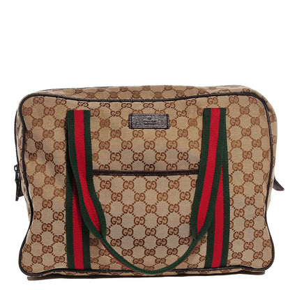 Gucci Monogram Web Carry On Tote Dark Brown 5 of 10