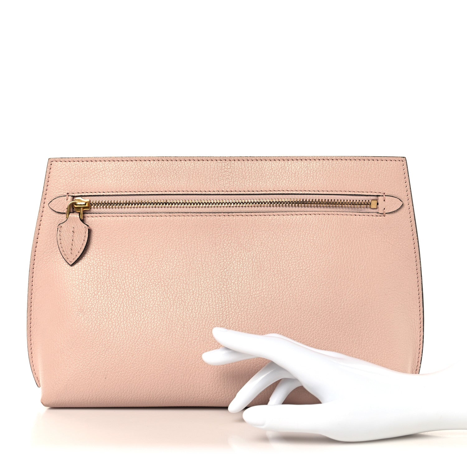 Burberry Grainy Calfskin Wristlet Clutch Ash Rose 2 of 7
