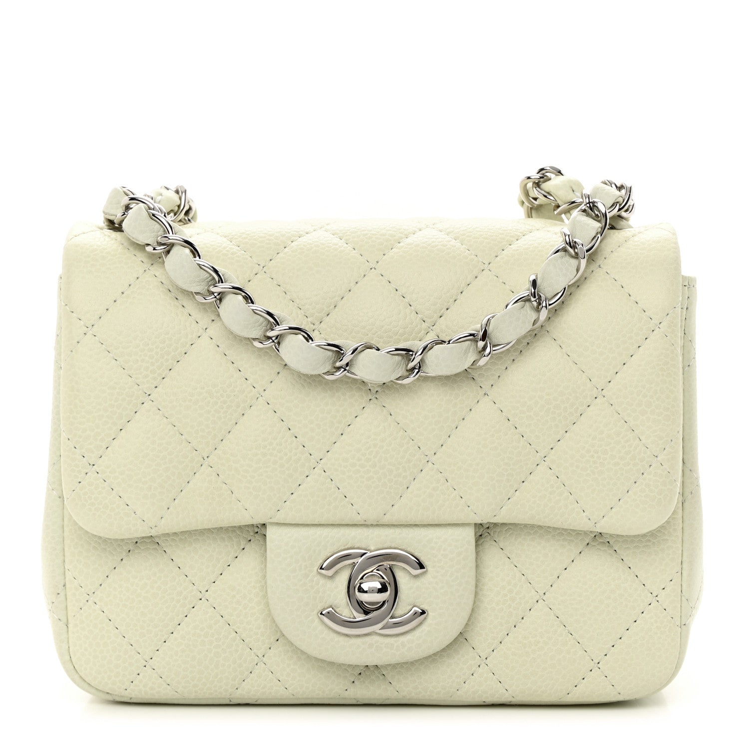 Chanel Caviar Quilted Mini Square Flap Dark White 1 of 12