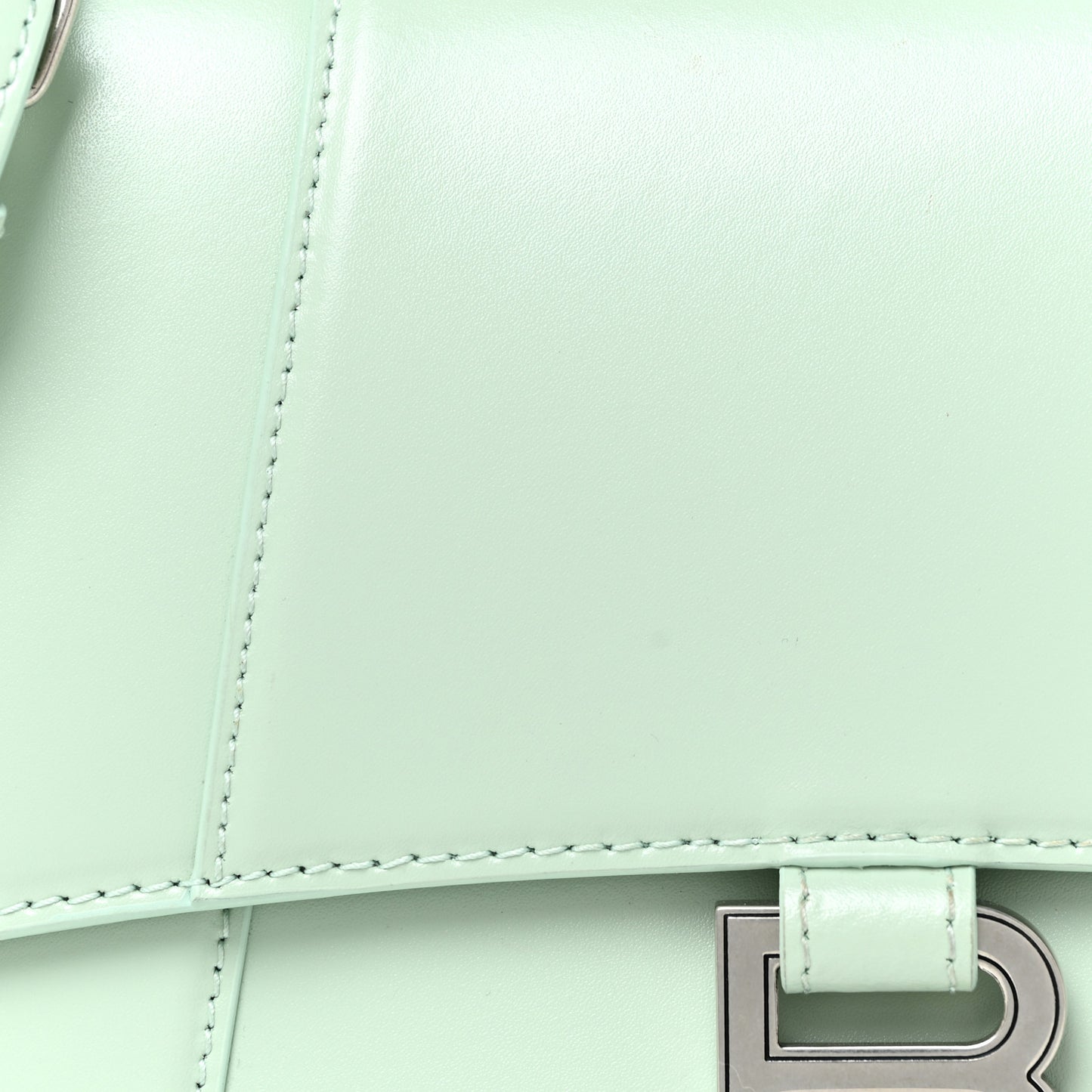 Shiny Box Calfskin Small Hourglass Top Handle Bag Light Green