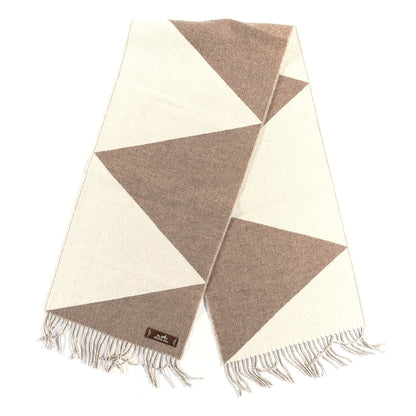 Hermes Cashmere Casaque Zig Zag Muffler Etoupe Ivory 2 of 3