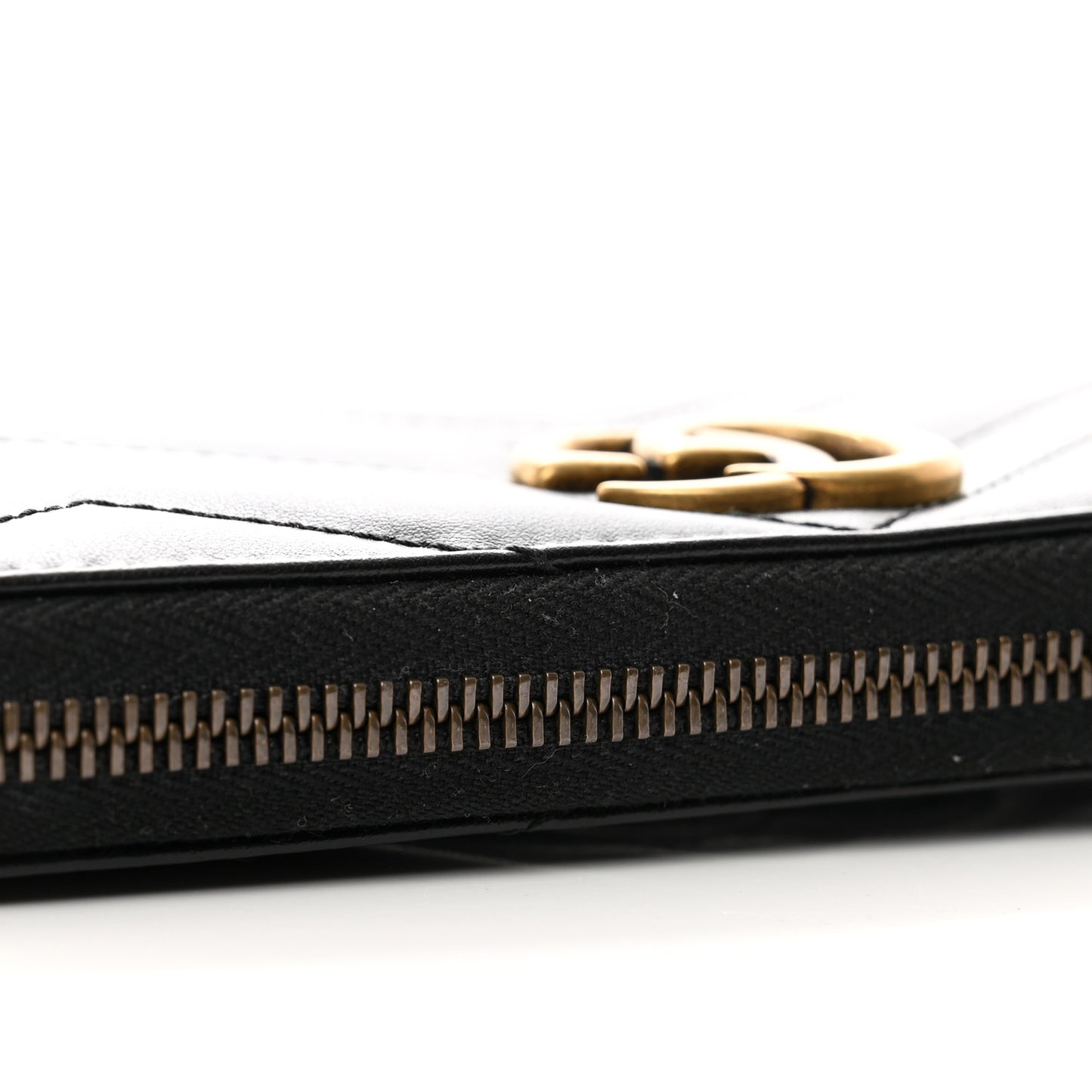 Calfskin Matelasse GG Marmont Zip Around Wallet Black