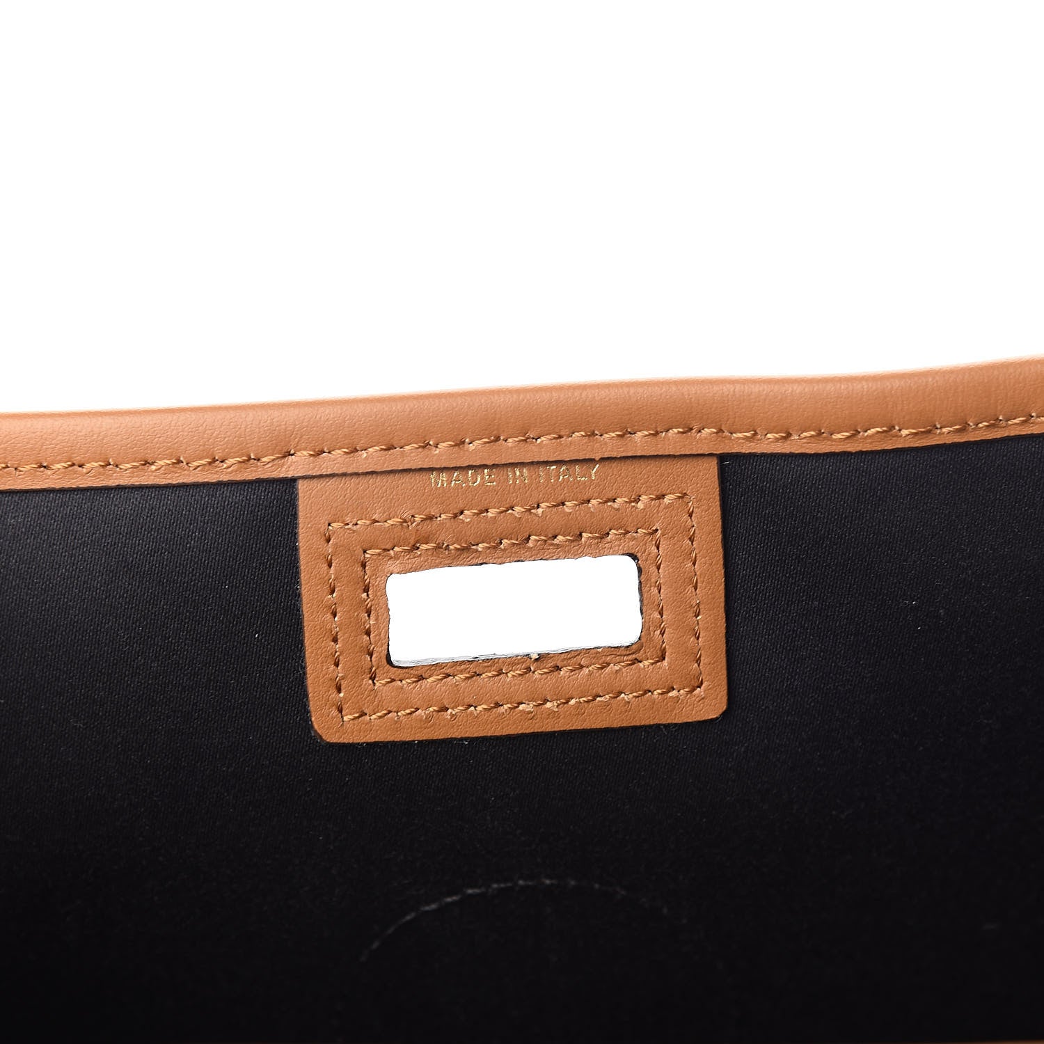 Fendi Glazed Fabric Vitello Century FF 1974 Stamp Patch Mini Peekaboo Defender Cover Mogano Panna Caramello 6 of 12