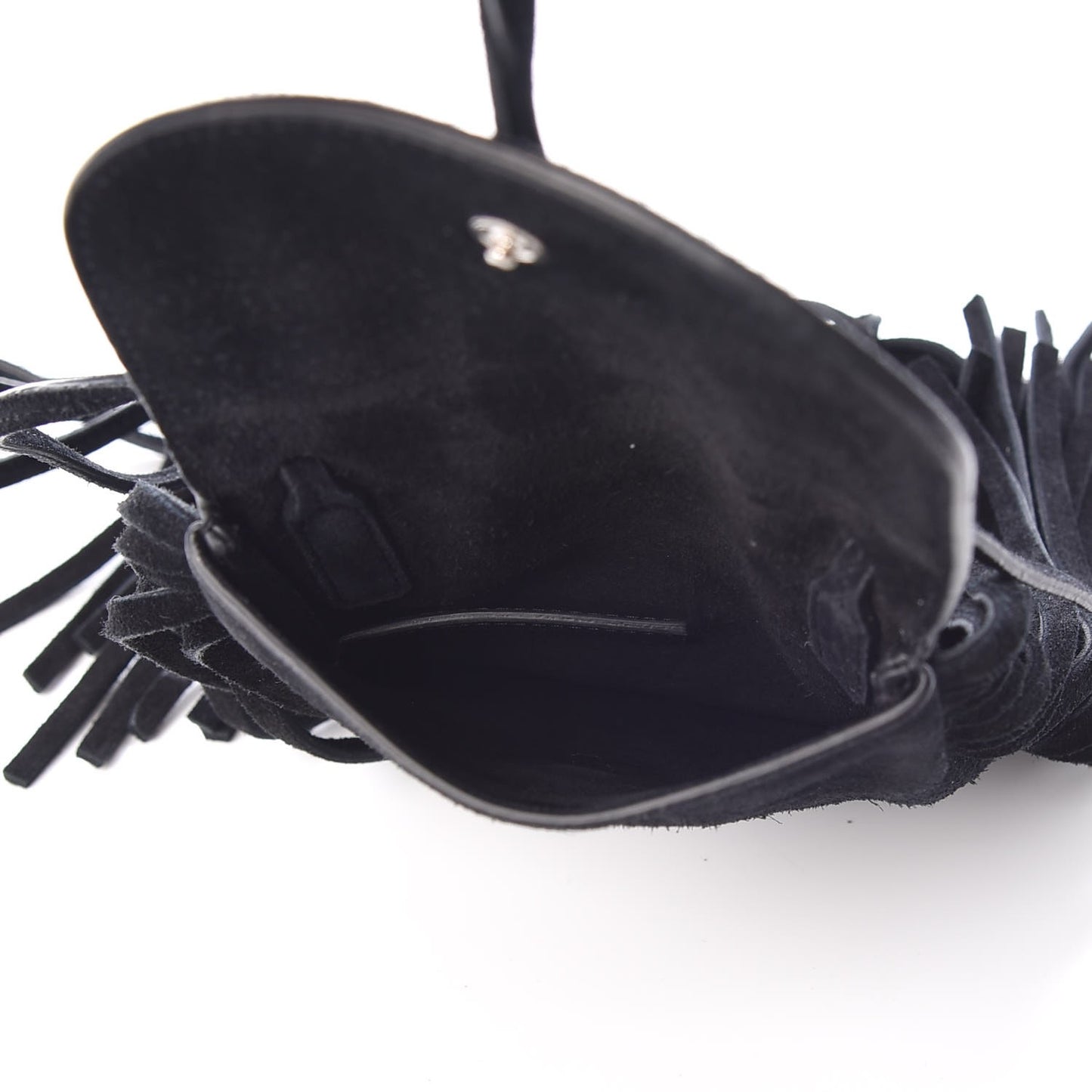 Suede Fringe Toy Monogram Anita Crossbody Bag Black
