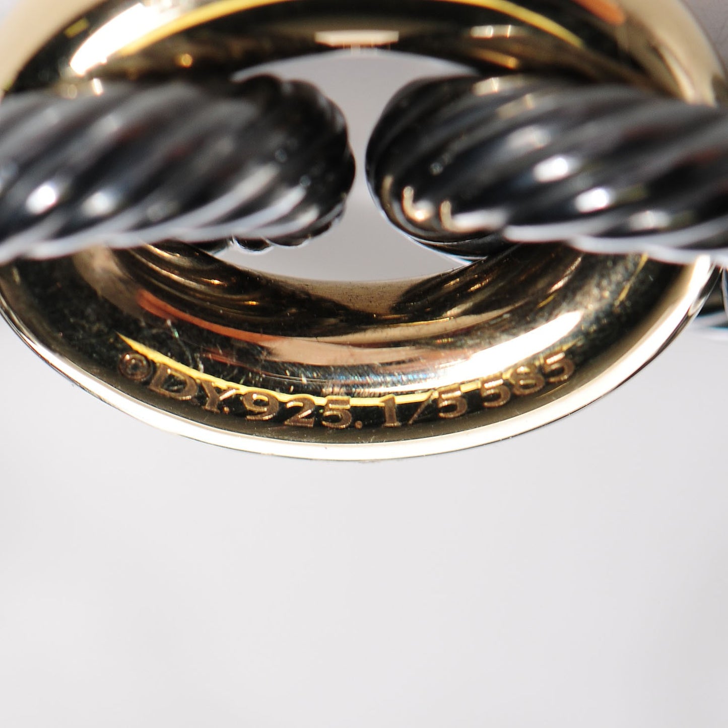Darkened Sterling Silver 14K Yellow Gold 19mm Extra Large Oval Link Bracelet