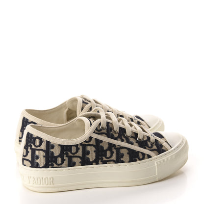 Christian Dior Canvas Oblique Walk'N'Dior Low Top Sneakers 35.5 Deep Blue 4 of 11