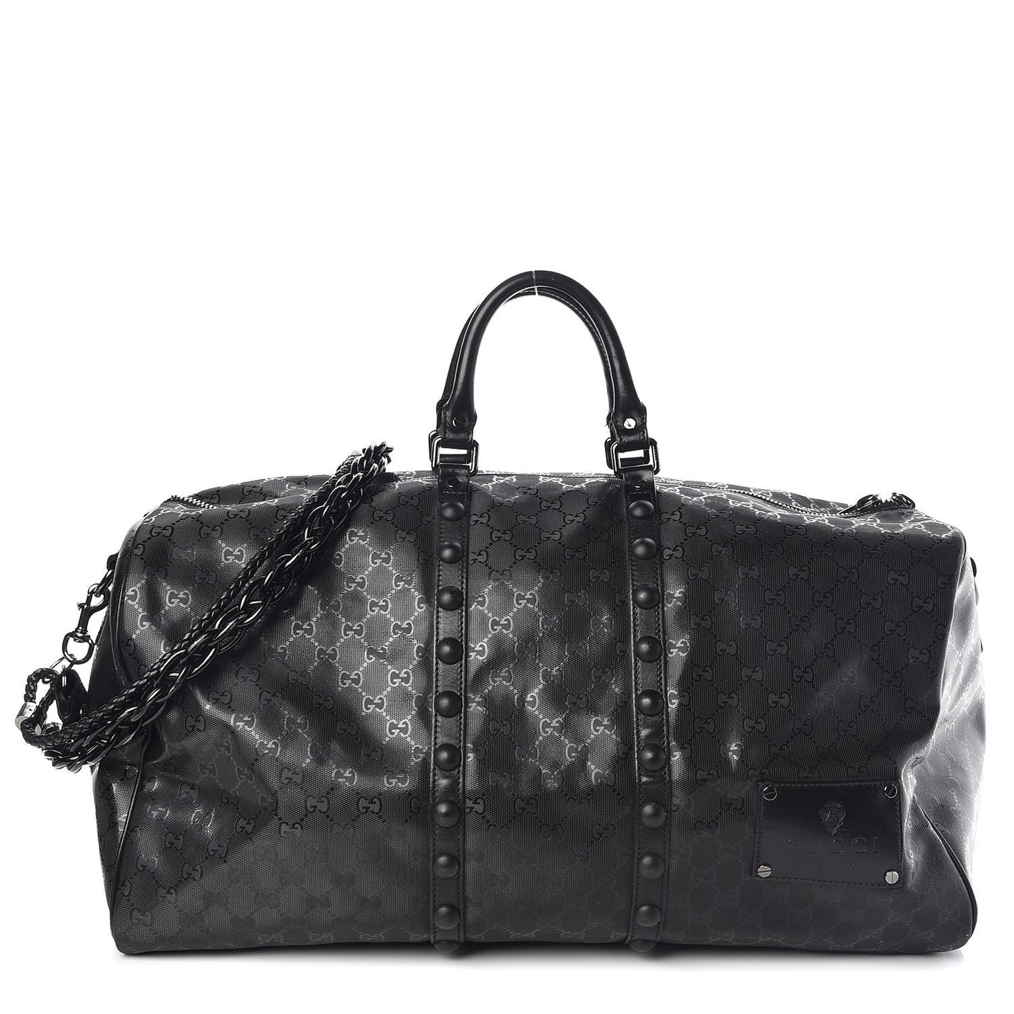 Imprime Monogram Studded Large Carry On Duffle Black