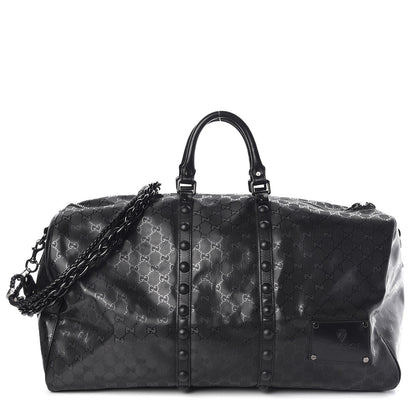 Gucci Imprime Monogram Studded Large Carry On Duffle Black 1 of 12