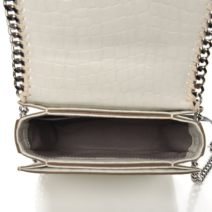 Stella McCartney Embossed Crocodile Effect Medium Falabella Box Shoulder Bag Ivory 5 of 7