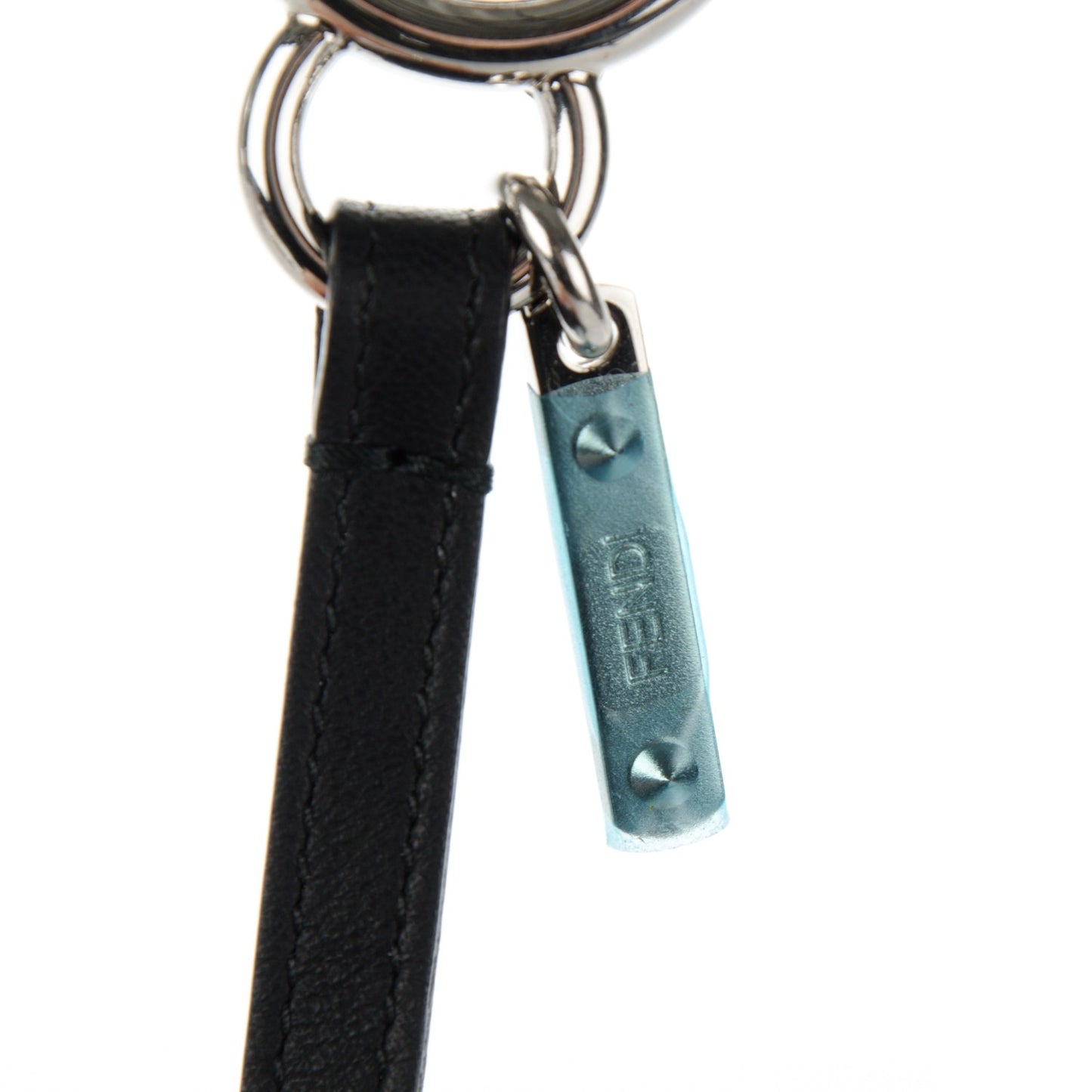 Mink Fox Fur QuTweet Birgami Bag Bug Charm Blue