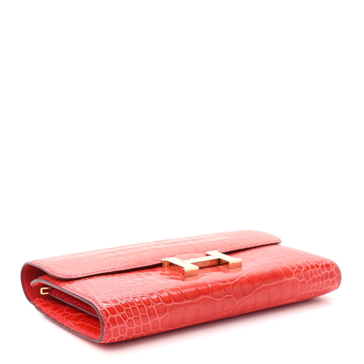 Shiny Alligator Constance Long Wallet Geranium