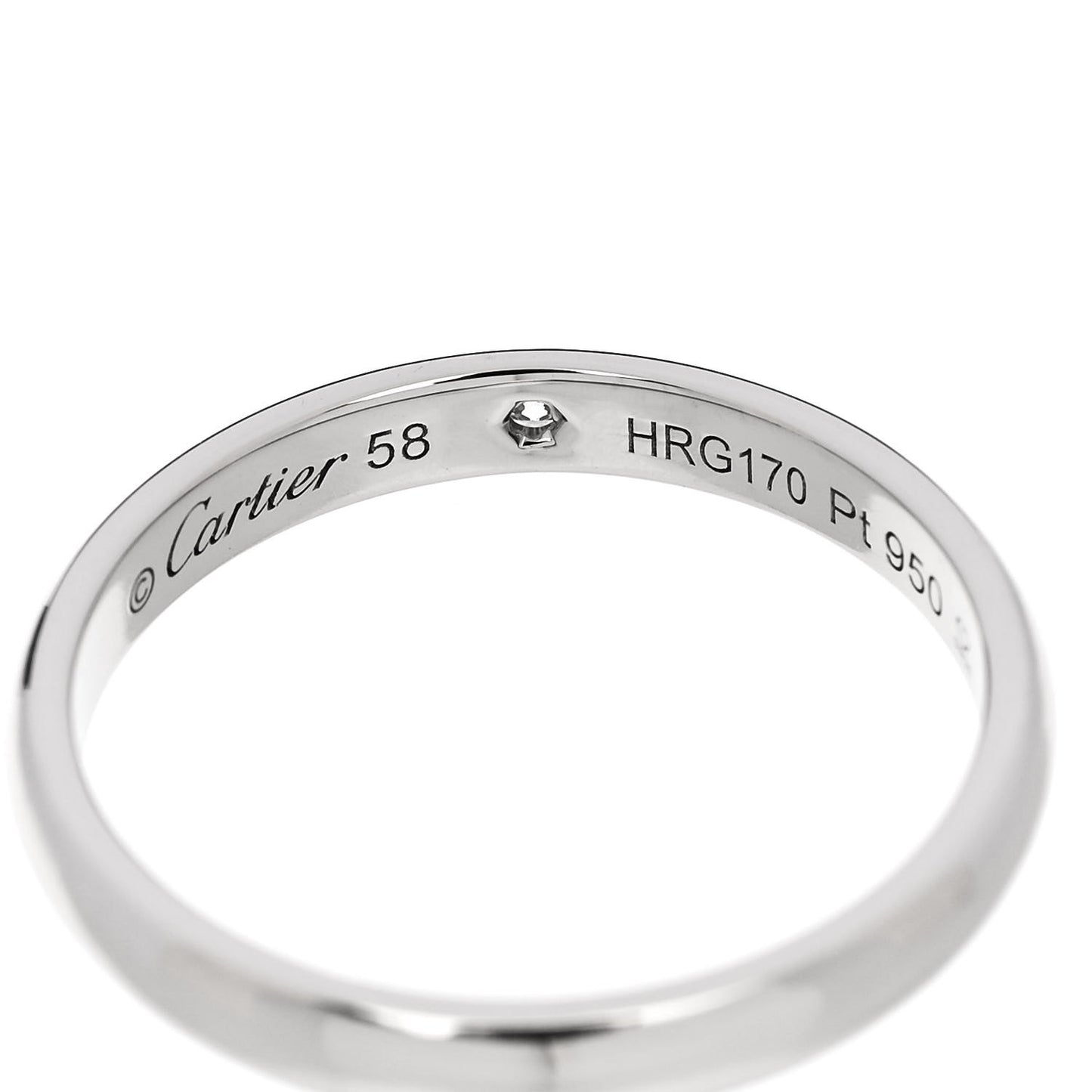 Platinum Diamond 3mm C De Cartier Wedding Band Ring 58 8.5 52/6