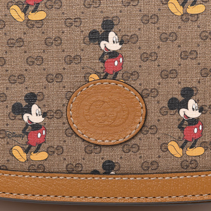 Gucci X DISNEY Mini Vintage GG Supreme Monogram Mickey Mouse Small Flap Messenger Bag Beige Vintage Sun Oil 10 of 11