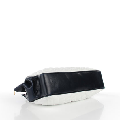 Chanel Lambskin Quilted Shoulder Bag White Navy 4 of 8