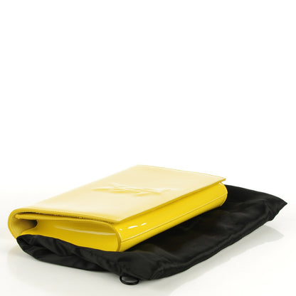 Saint Laurent Patent Calfskin Monogram Large Belle De Jour Clutch Yellow 4 of 7