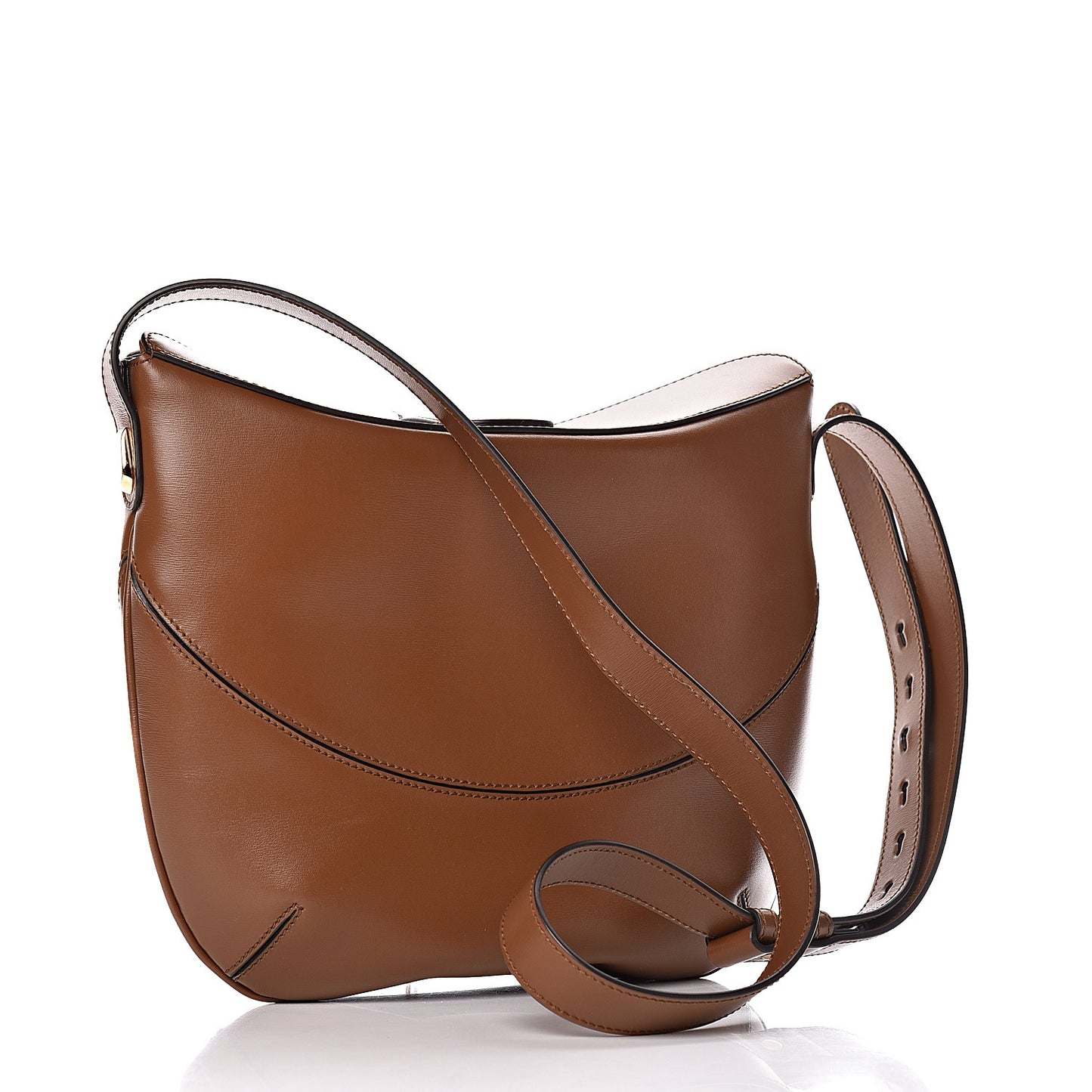Boarded Plutone Calfskin Medium Arli Shoulder Bag Nocciola