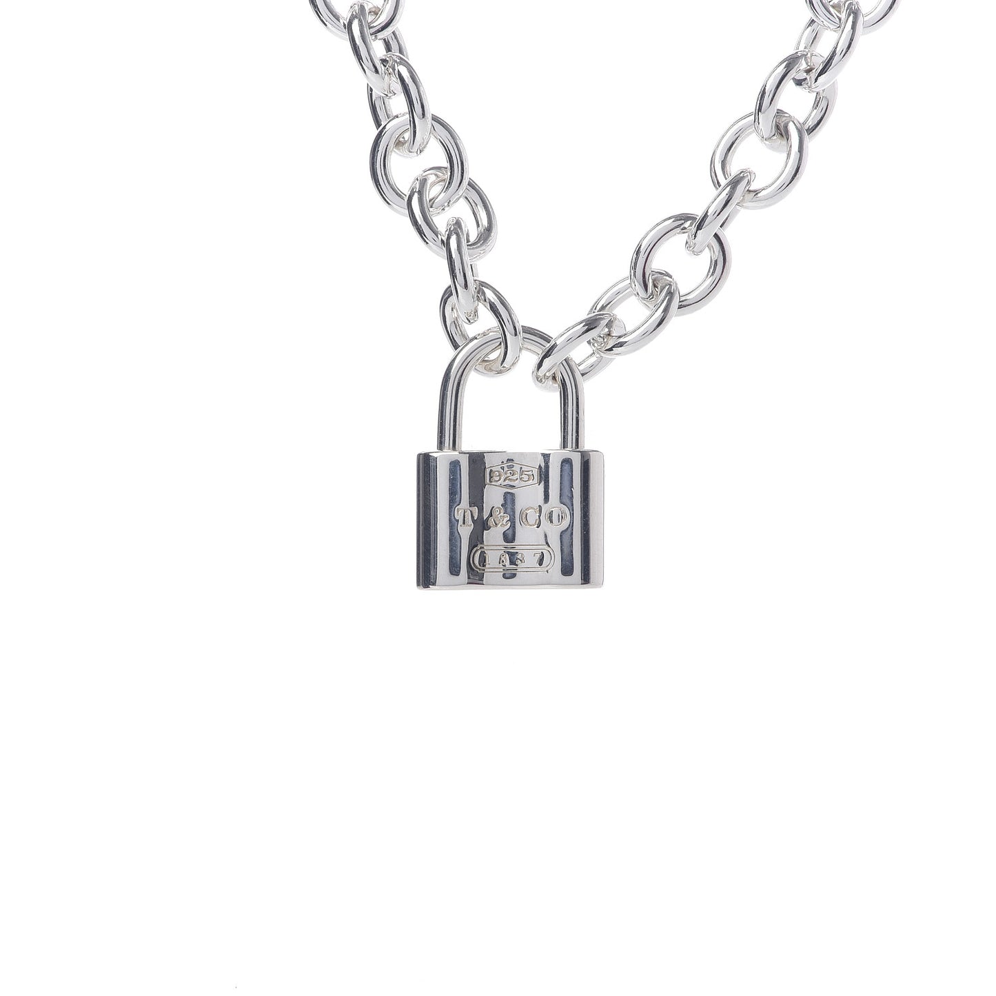 Sterling Silver 1837 Lock Charm Necklace