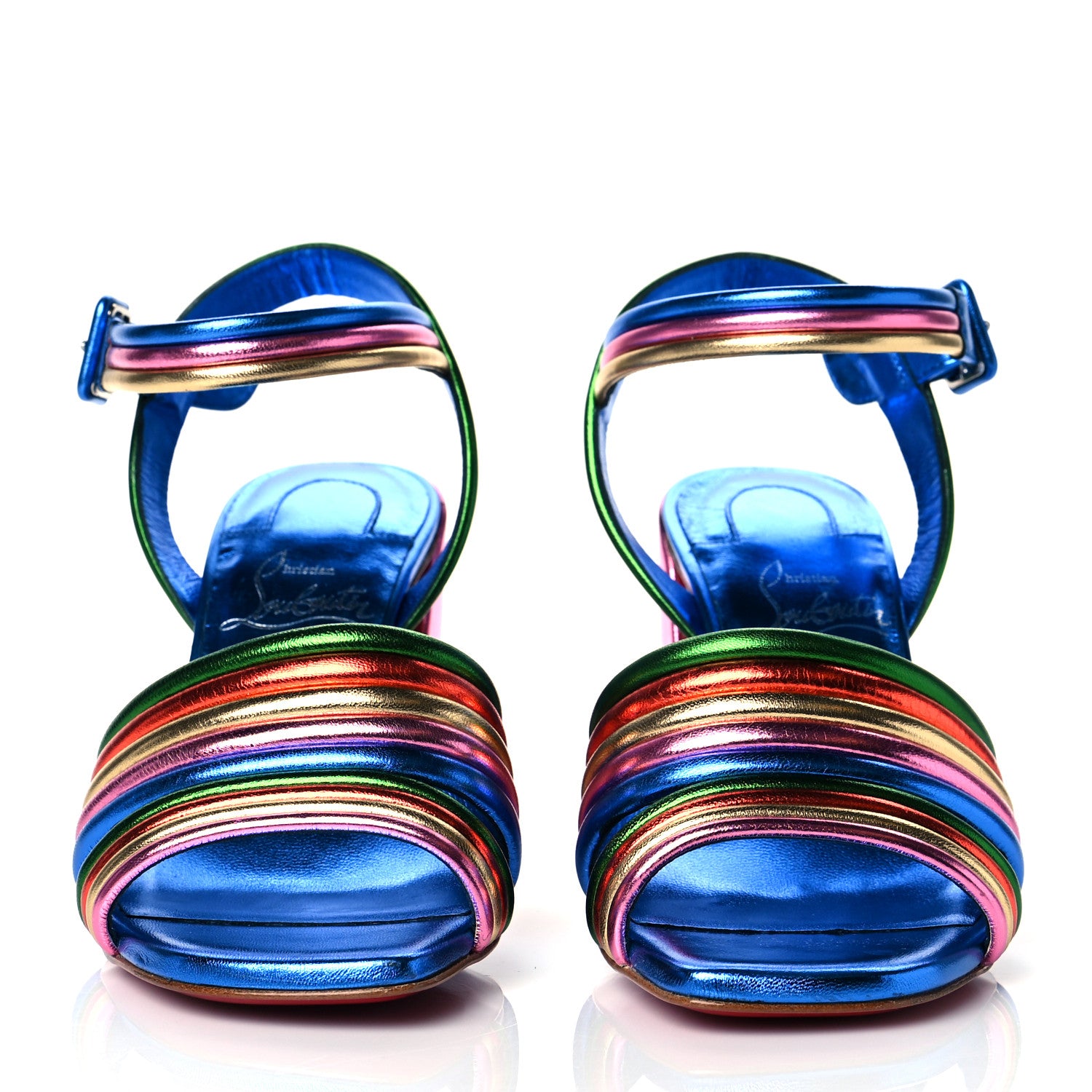 Christian Louboutin Metallic Calfskin Manola Sandals 35 Multicolor 2 of 9