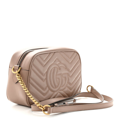 Gucci Calfskin Matelasse Small GG Marmont Chain Shoulder Bag Porcelain Rose 3 of 11