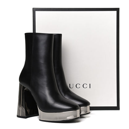 Gucci Malaga Kid Chrome Ankle Boots 36.5 Black 13 of 13