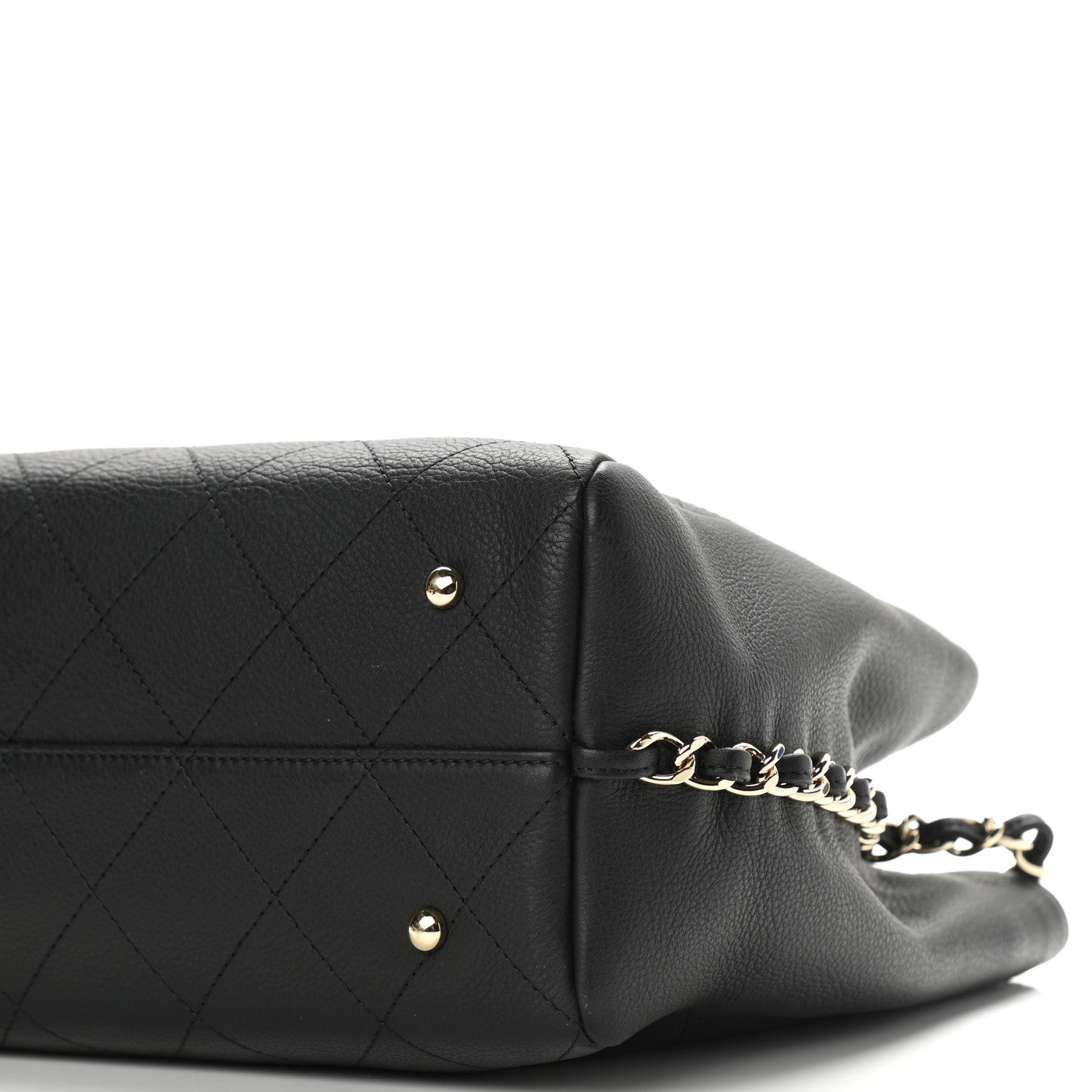 Chanel Bullskin Stitched Medium Shopping Bag Black 10 of 13