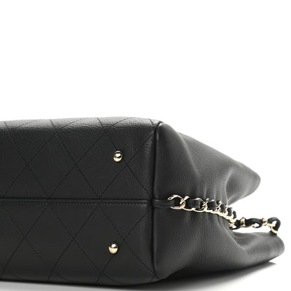 Chanel Bullskin Stitched Medium Shopping Bag Black 10 of 13