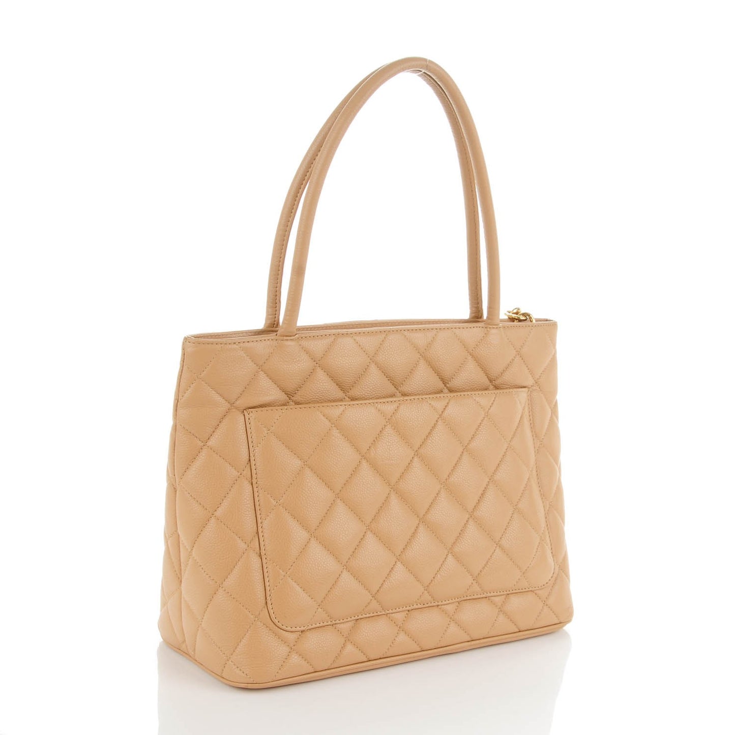 Caviar Quilted Medallion Tote Beige