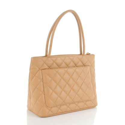 Chanel Caviar Quilted Medallion Tote Beige 3 of 8