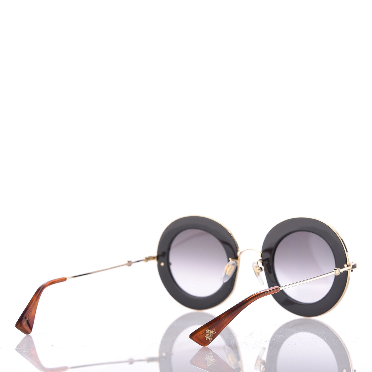 Gucci Metal L'Aveugle Par Amour Round Frame Sunglasses GG0113S Black 4 of 7
