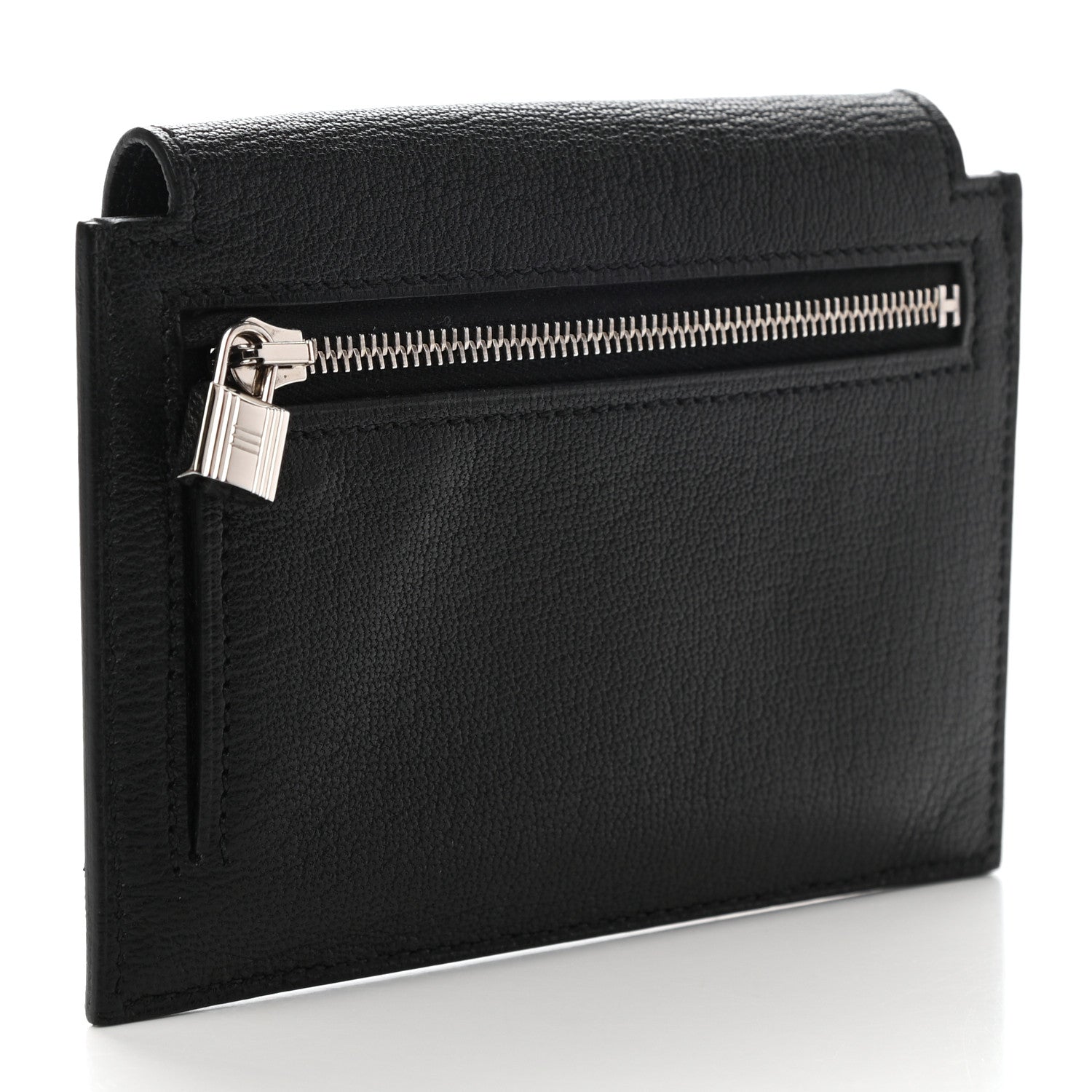 Hermes Chevre Mysore Kelly Pocket Compact Wallet Black 3 of 8