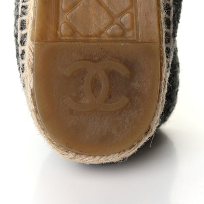 Chanel Wool Velvet CC Espadrilles 36 Black 7 of 9