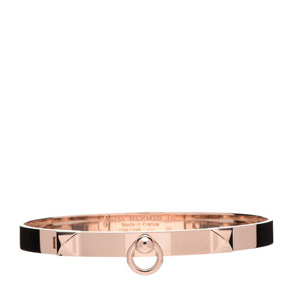 Hermes 18K Rose Gold PM Collier De Chien Bracelet LG 1 of 6