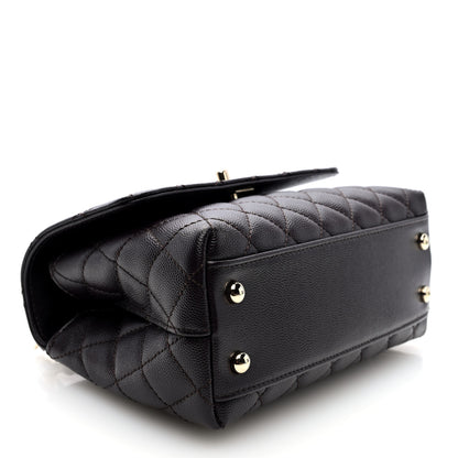 Chanel Caviar Quilted Mini Coco Handle Flap Dark Brown 4 of 10