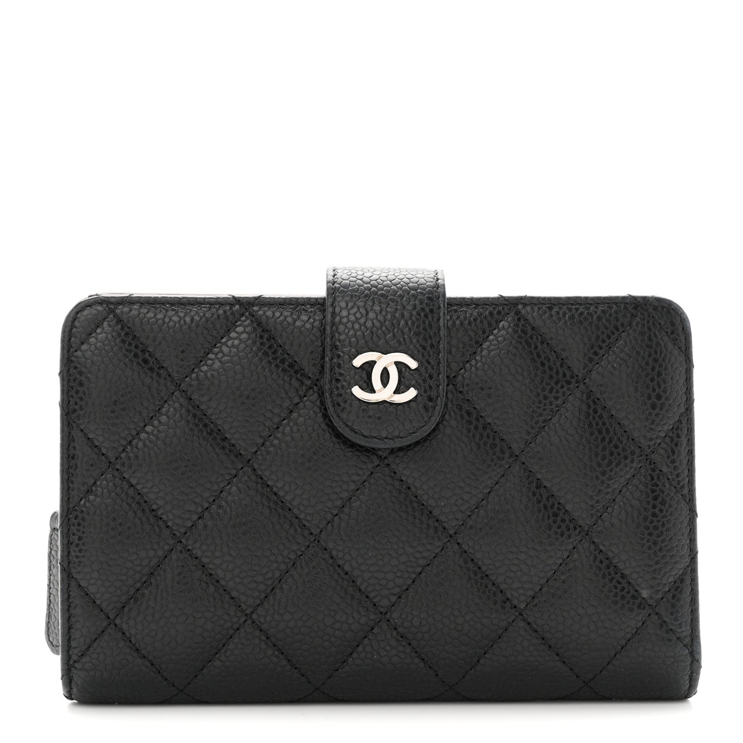 Caviar Quilted CC French Wallet Black