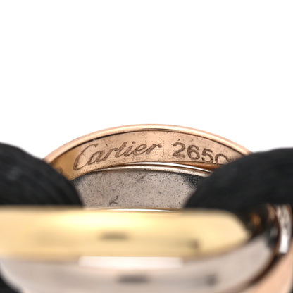 Cartier 18K Pink Yellow White Gold Trinity Adjustable Cord Bracelet Black 3 of 3