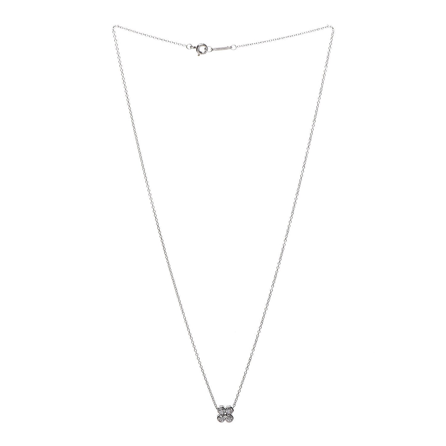 Platinum Diamond .22ctw Flower Pendant Necklace