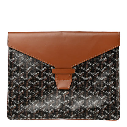 Goyard Goyardine Commando Envelope 2 Flat Large Pouch Black Gold 1 of 14