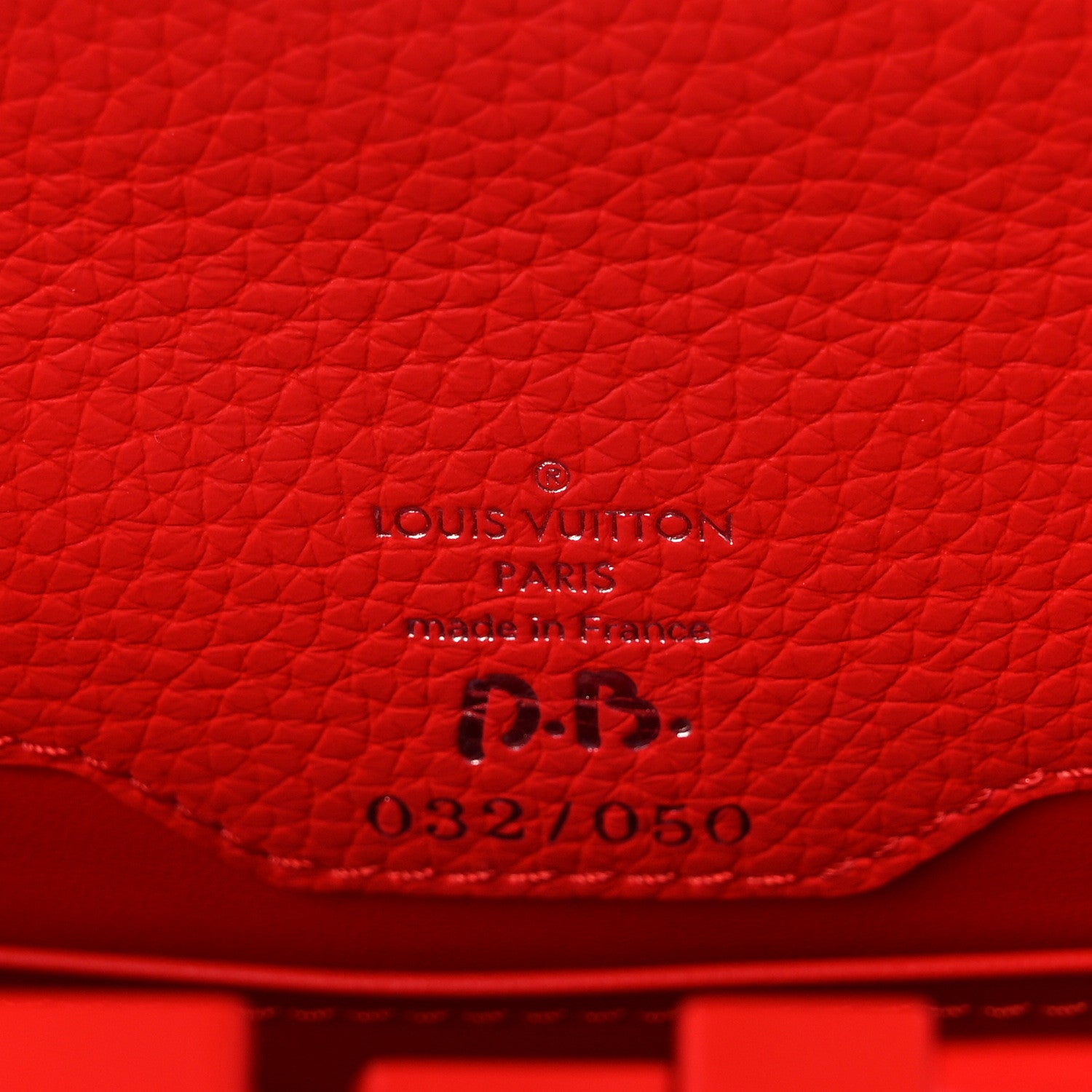 Louis Vuitton Calfskin Bolsa Capucines Black Rouge 6 of 12