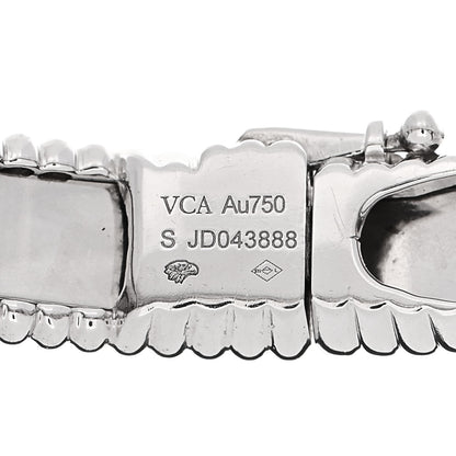 Van Cleef & Arpels 18K White Gold Perlee Signature Bangle Bracelet S 3 of 3