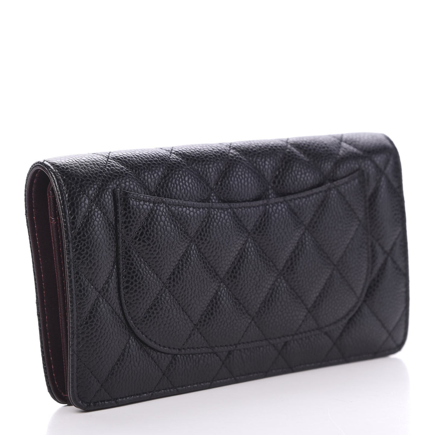 Caviar Quilted Yen Wallet Black