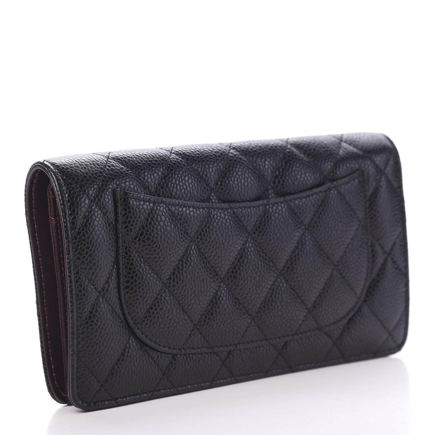 Chanel Caviar Quilted Yen Wallet Black 2 of 8