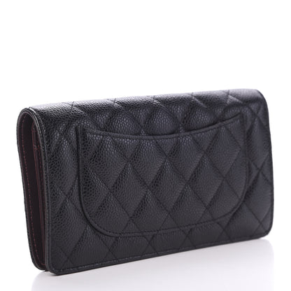 Chanel Caviar Quilted Yen Wallet Black 2 of 8