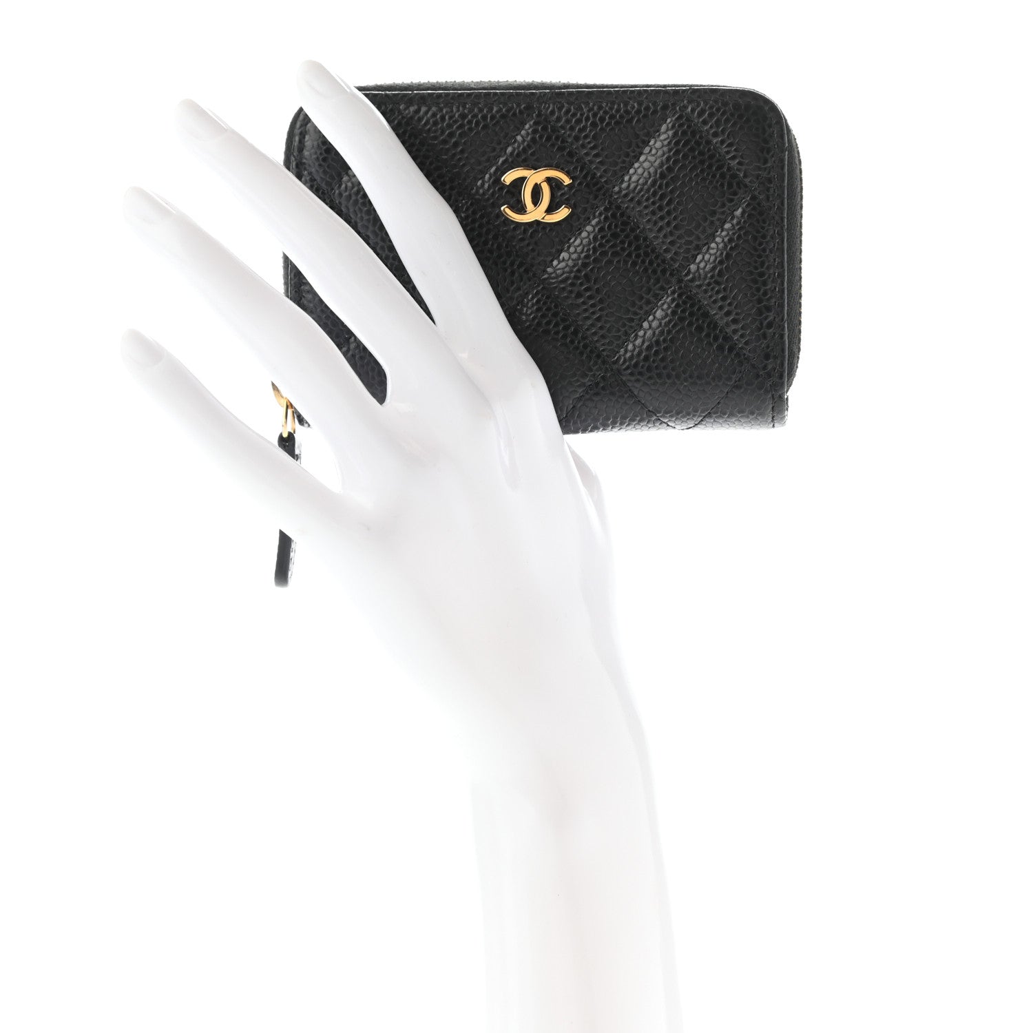 Chanel Caviar Quilted Zip Coin Purse Black 2 of 7