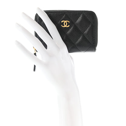 Chanel Caviar Quilted Zip Coin Purse Black 2 of 7